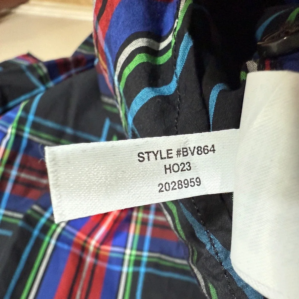 J Crew Organic Cotton Plaid Button Down Preppy‎ Shirt Womens Sz 4 Red Blue Green